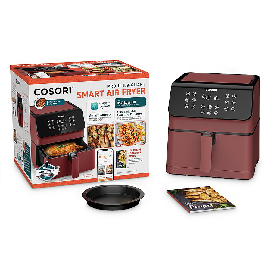 pro ii smart airfryer van 58 liter - rood