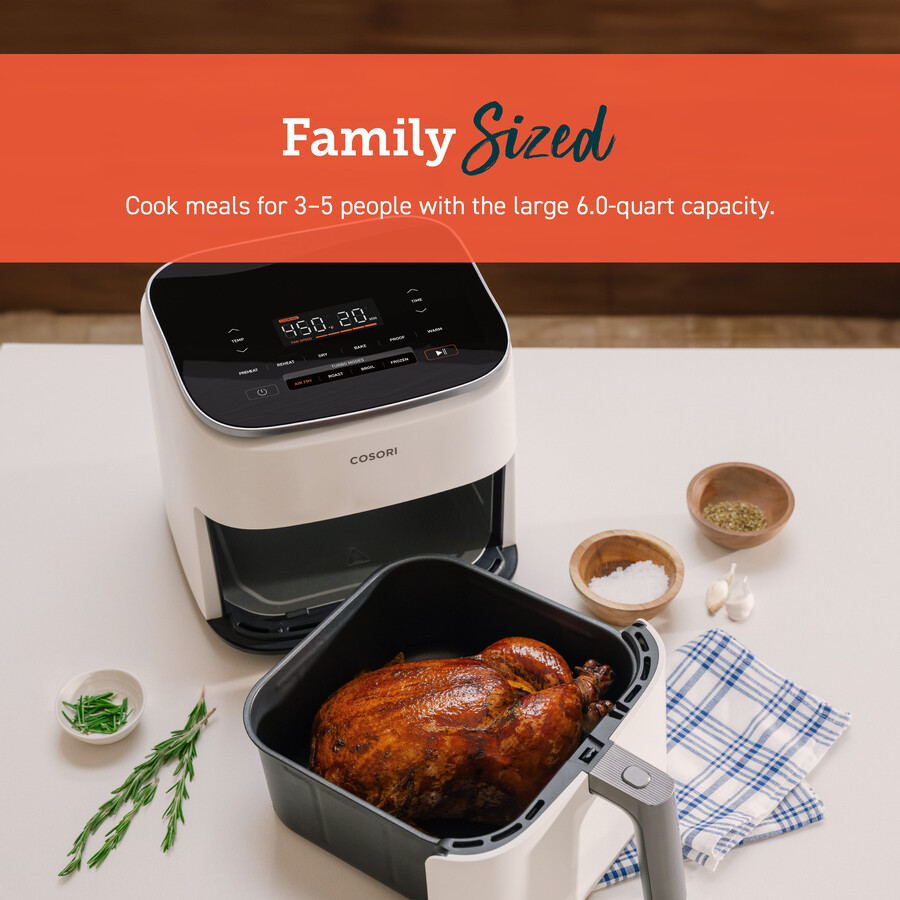 turboblaze smart airfryer van 6 liter - crème