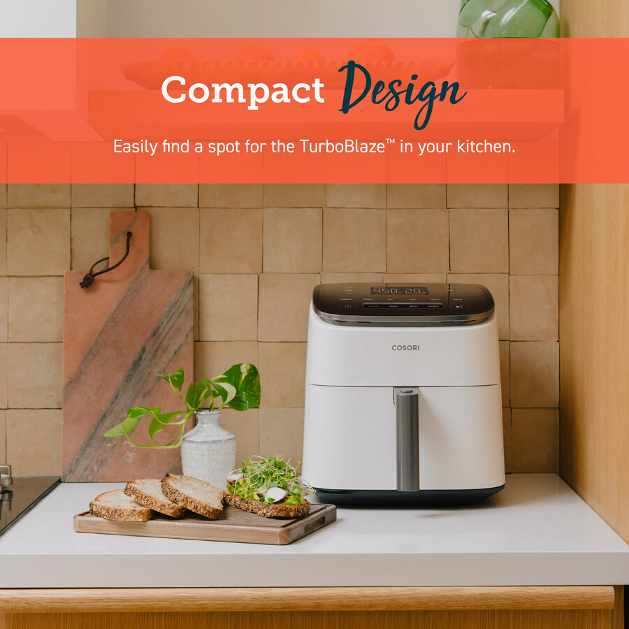 turboblaze smart airfryer van 6 liter - crème